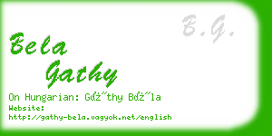 bela gathy business card